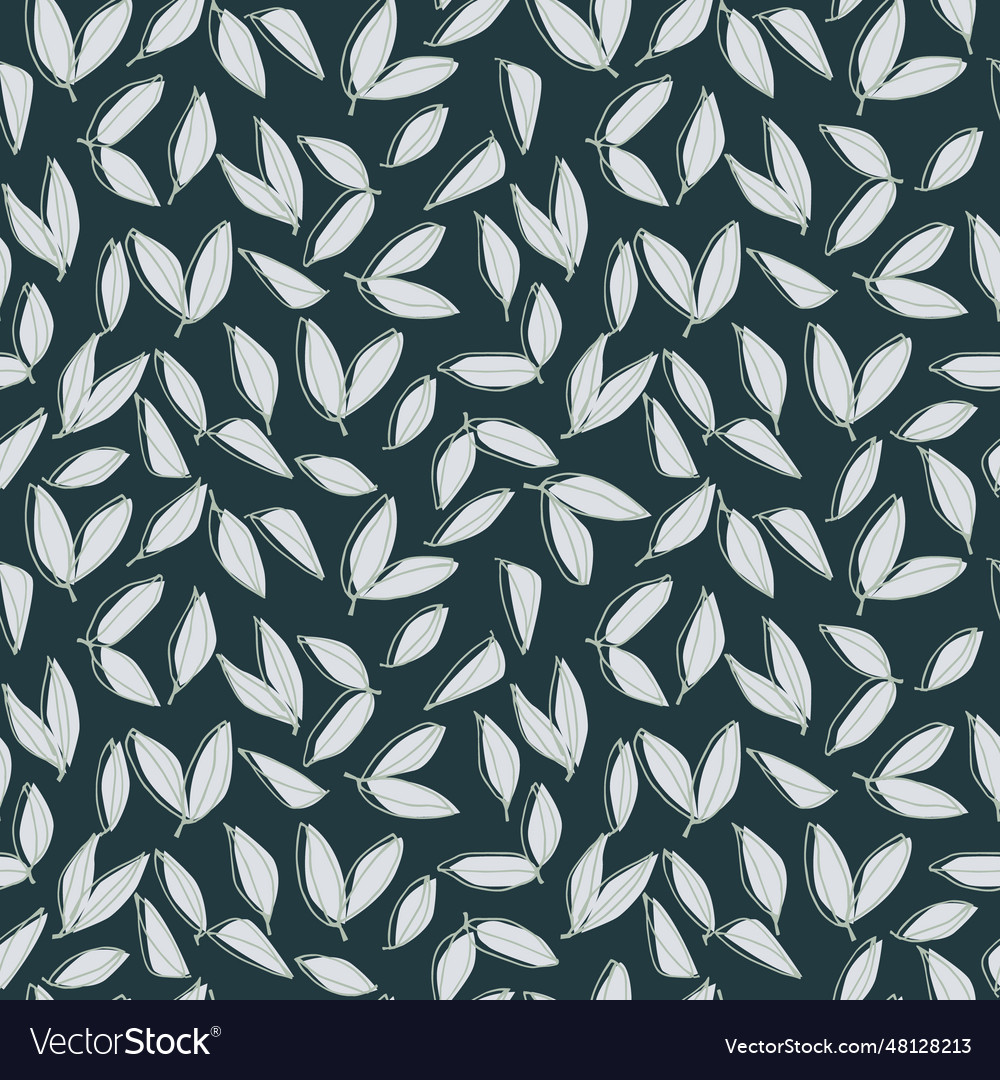Seamless pattern with tree branches and leaves