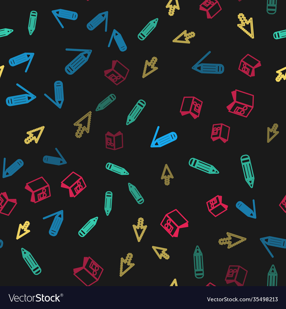 Set line pencil and pixel arrow cursor Vector Image Set line pencil and pixel arrow cursor