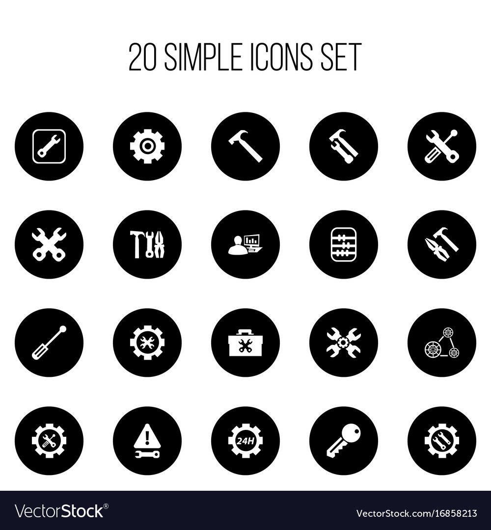 Set of 20 editable service icons includes symbols
