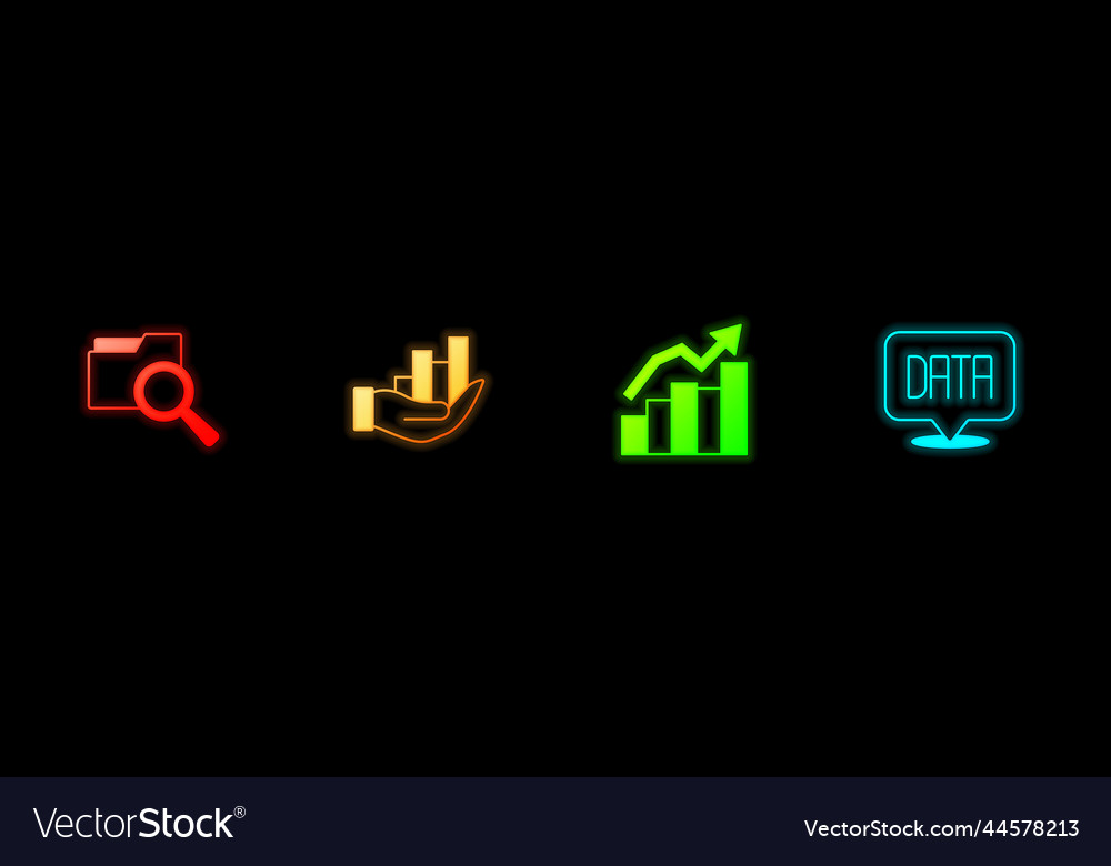 Set search with folder pie chart infographic vector image Set search with folder pie chart infographic