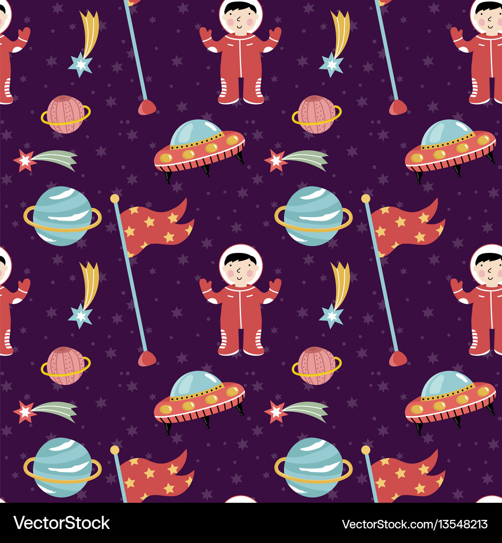 Space discover pioneers seamless pattern Vector Image