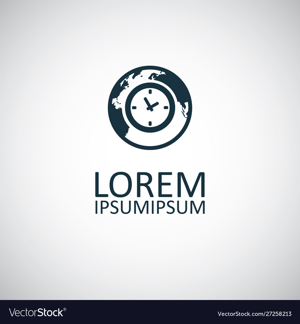 Time globe icon for web and ui on white