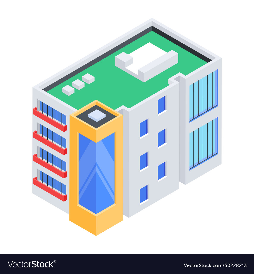 Urban buildings isometric icon