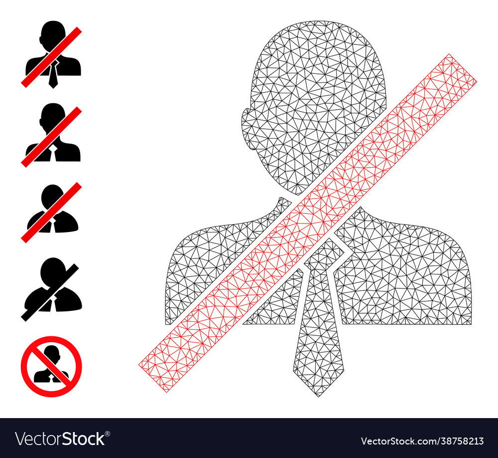 Web net wrong clerk icon with simple glyphs vector image Web net wrong clerk icon with simple glyphs