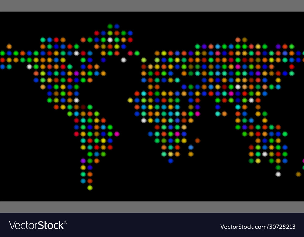 World map with colorful dots