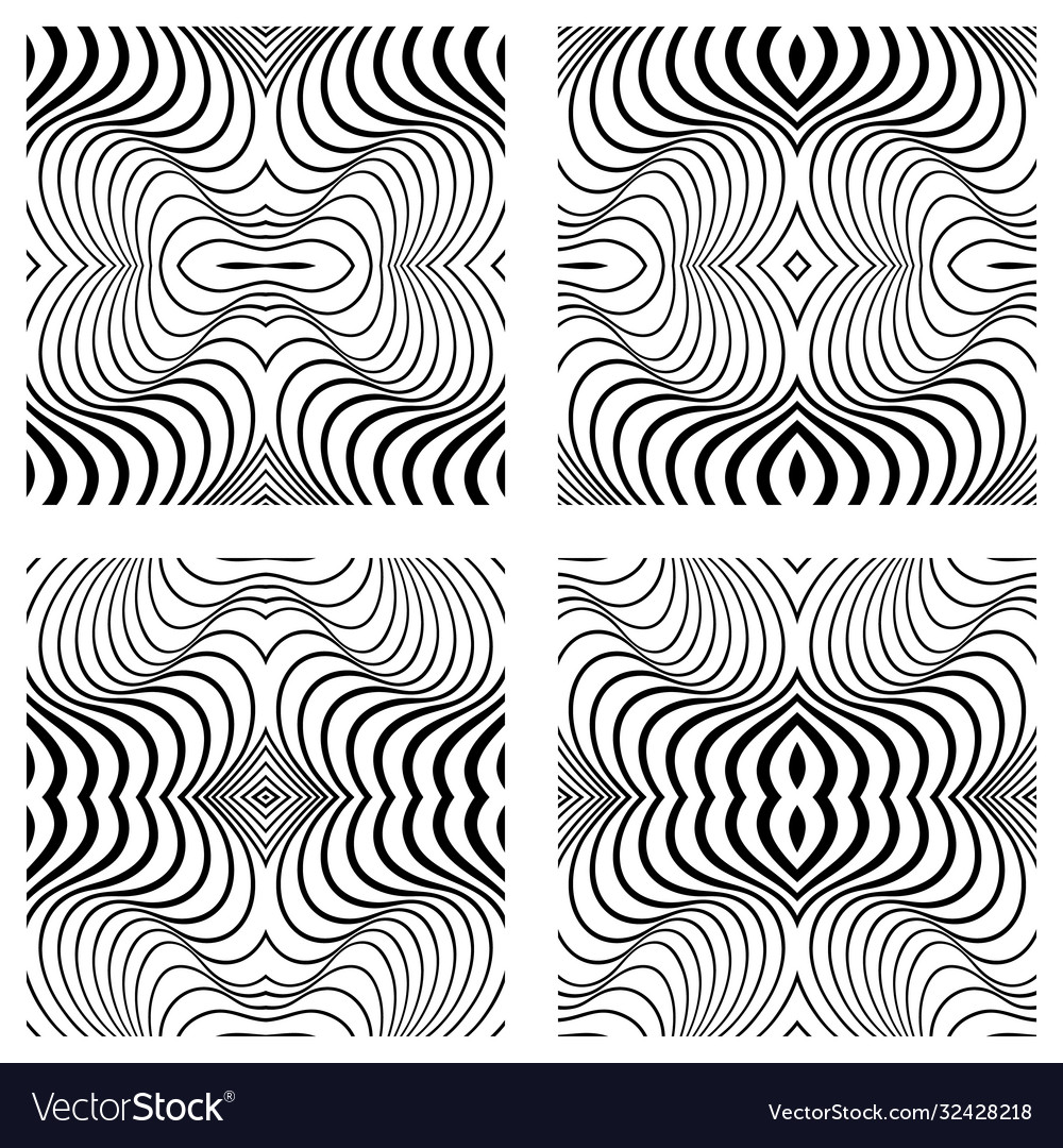 Abstract line patterns set