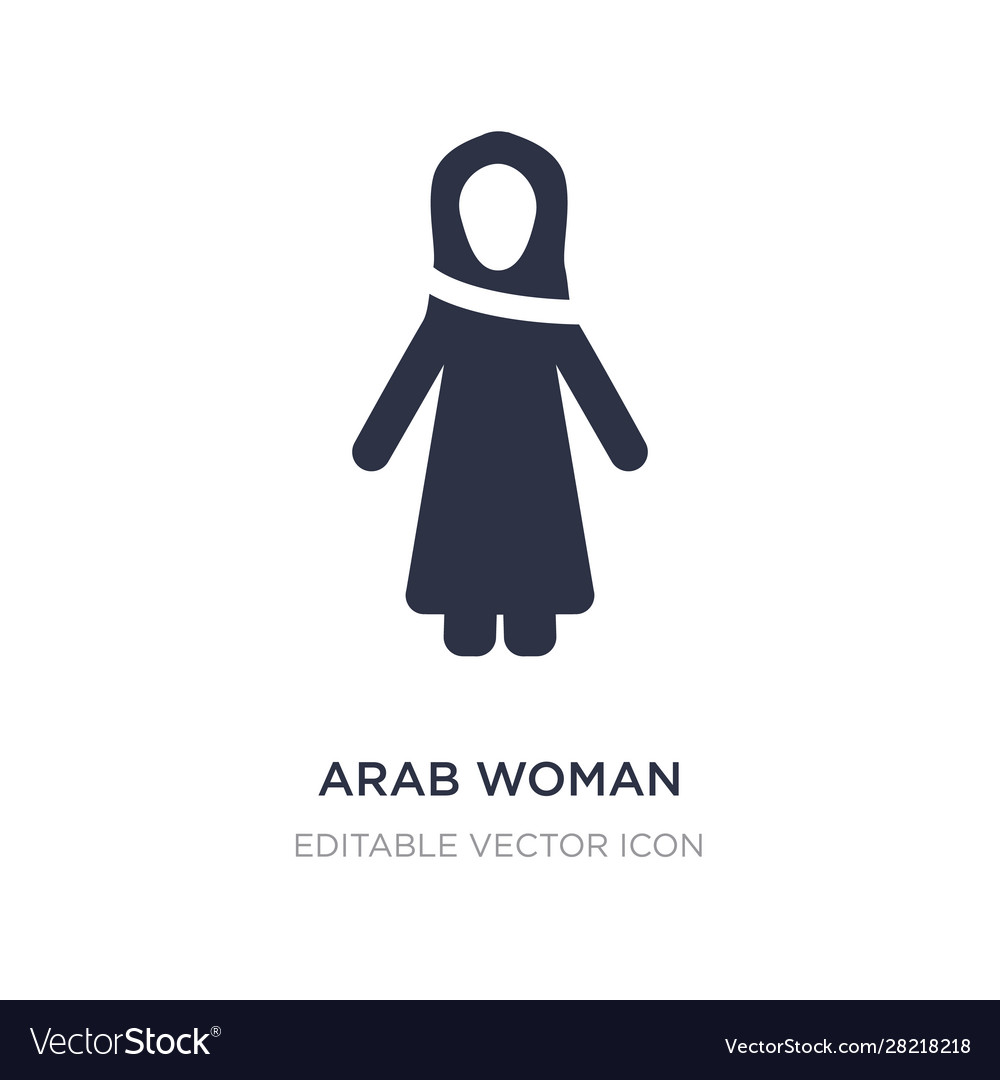 Arab woman icon on white background simple