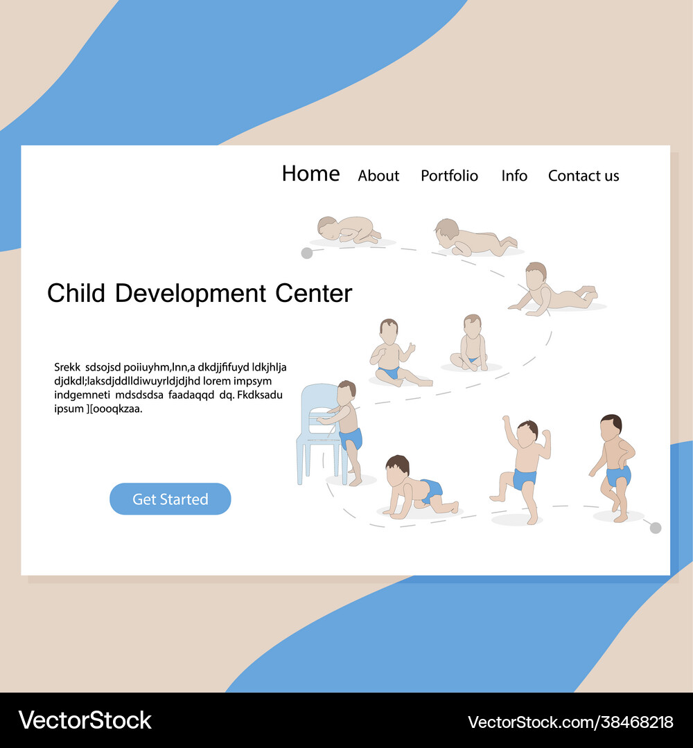 Child development center website page baby Vector Image