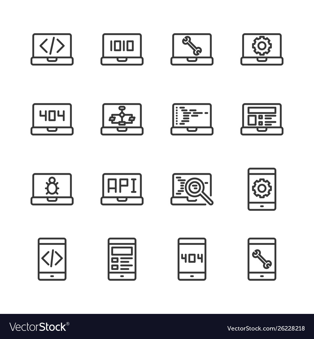 Kodierung und Programmierung Icon Collection
