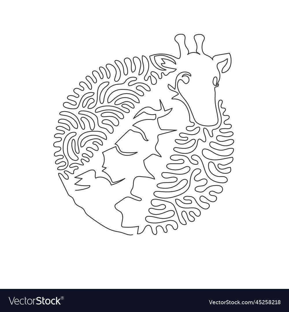 Continuous one curve line drawing of funny vector image Continuous one curve line drawing of funny
