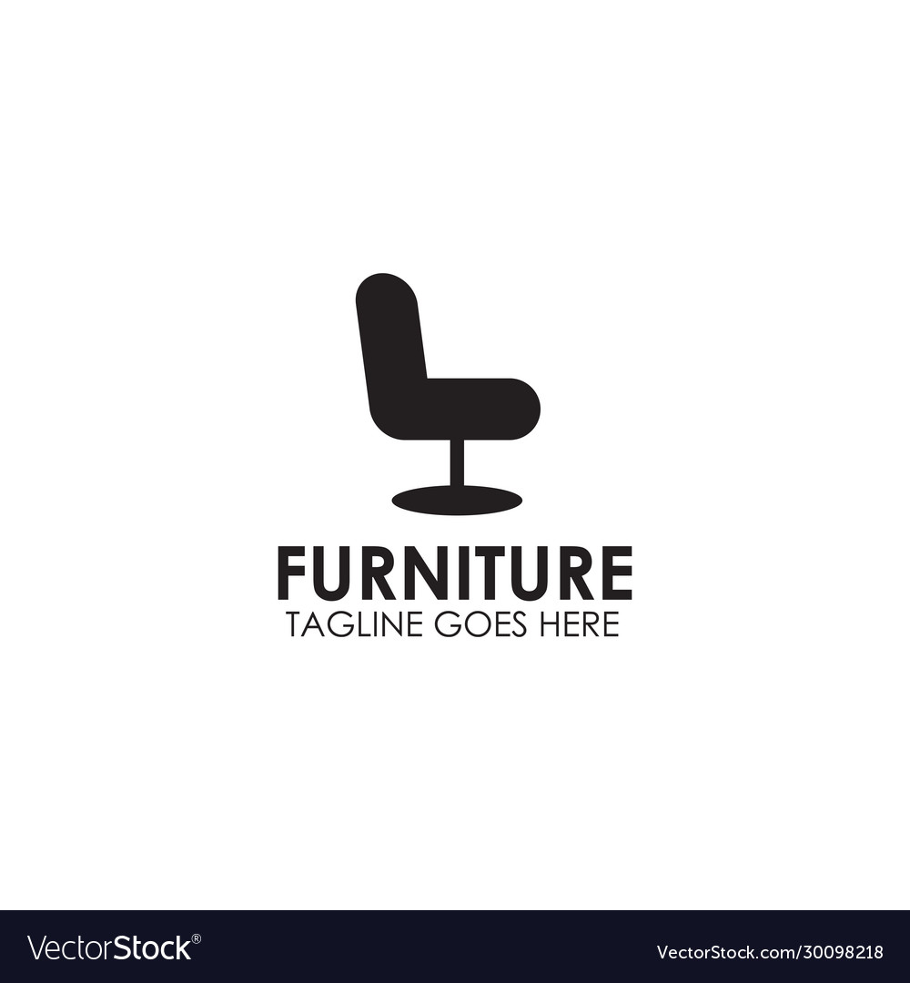 Furniture chair icon logo design template Vector Image