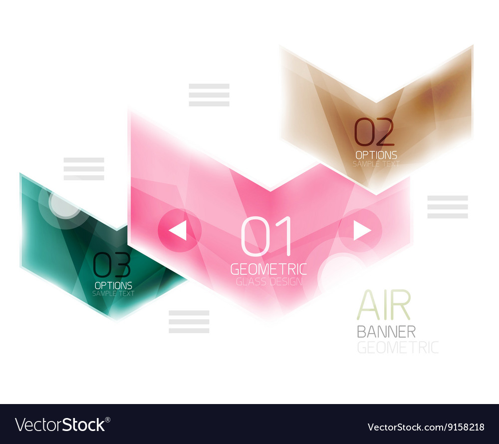 Glossy color arrow shapes with option infographic