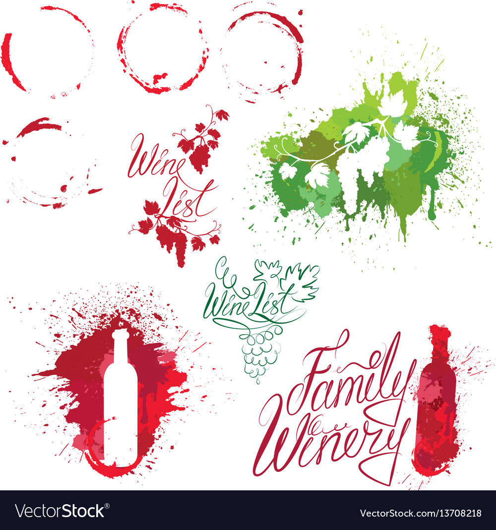 Grunge Wine Elements Collection