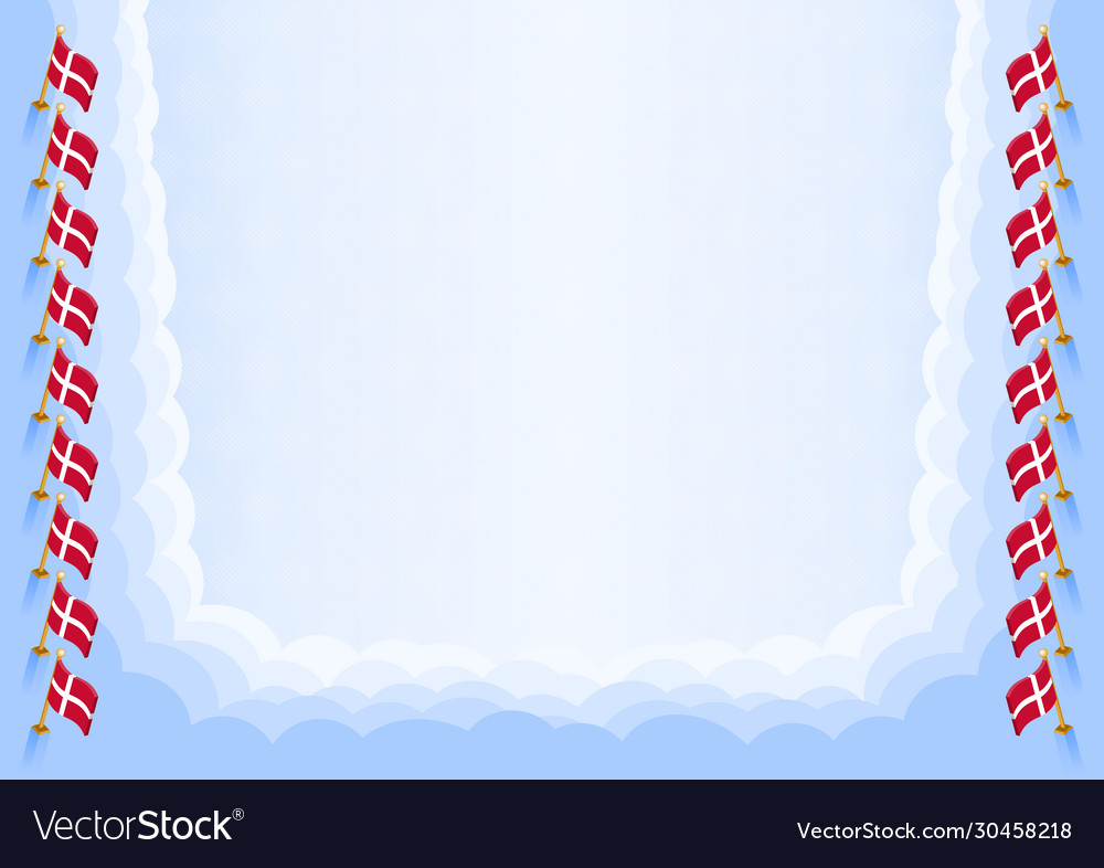 Horizontal frame and border with denmark flag