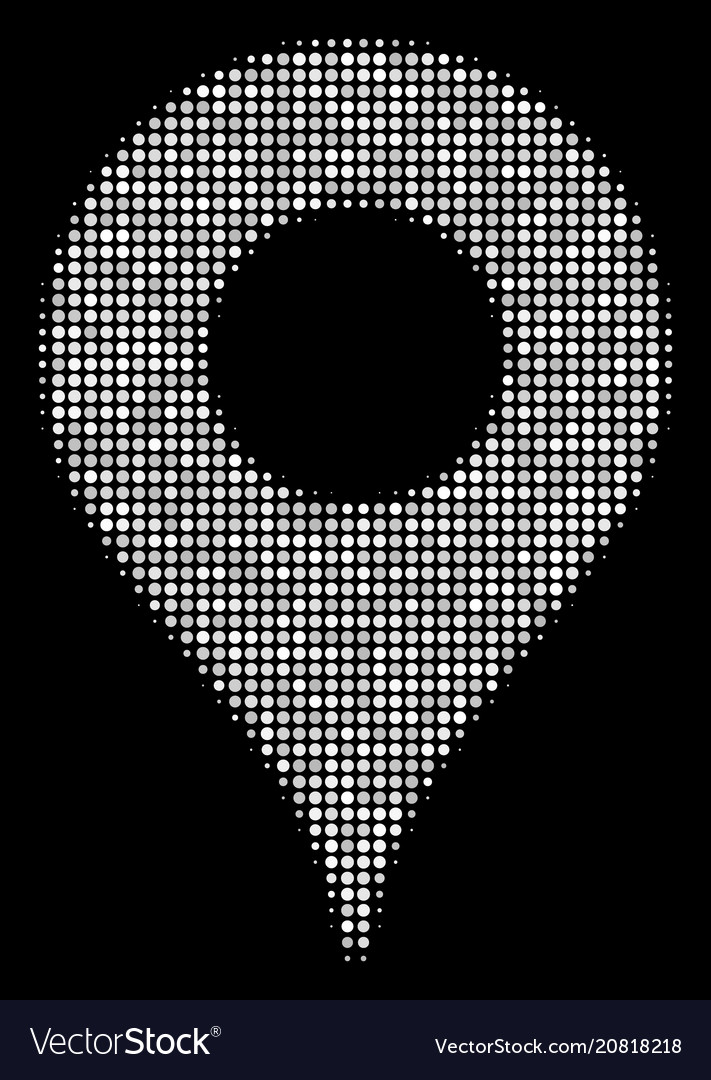 Map pointer halftone icon