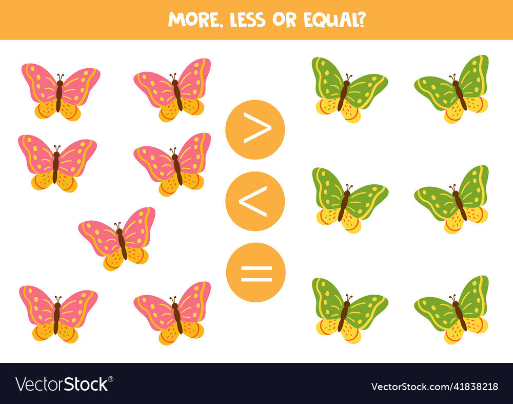 More less equal with cute and colorful Royalty Free Vector