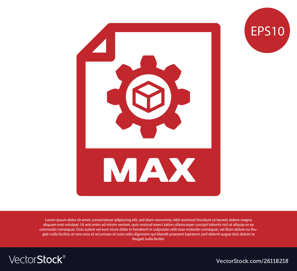Red max file document icon download button Vector Image Red max file document icon download button