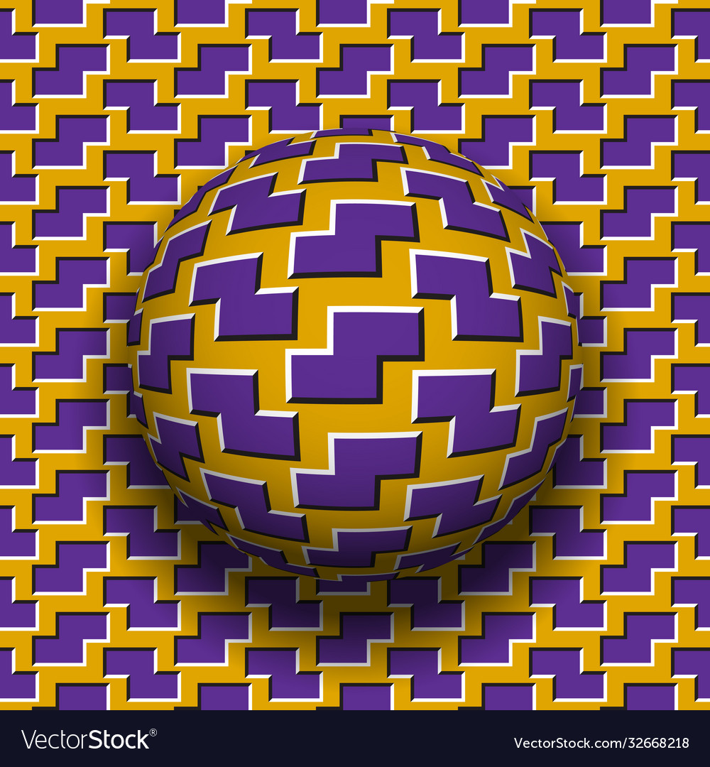 Rotating sphere zigzag shapes pattern purple vector image Rotating sphere zigzag shapes pattern purple