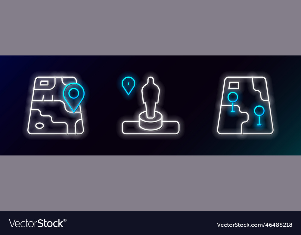 Set line city map navigation and location Vector Image Set line city map navigation and location