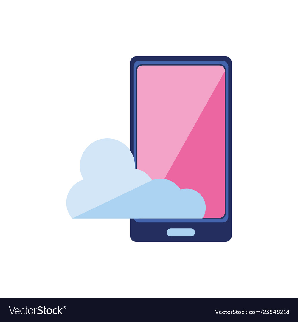 Smartphone device and cloud computing Vector Image Smartphone device and cloud computing