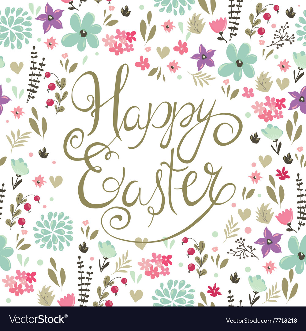 Spring Floral Easter Background