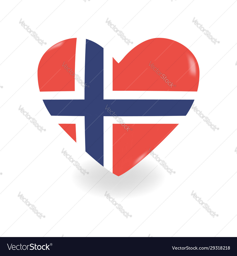 Volumetric norway heart on white background casts