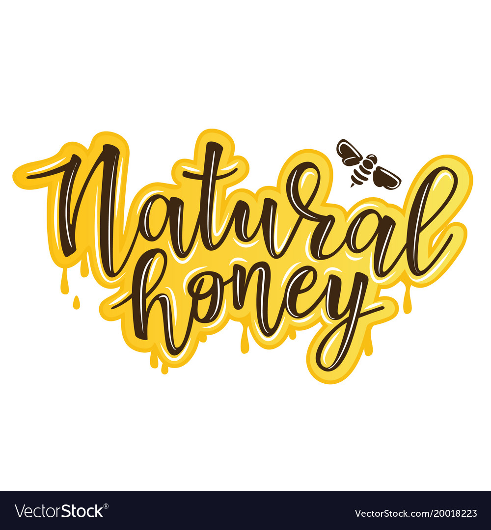 A natural honey lettering Royalty Free Vector Image