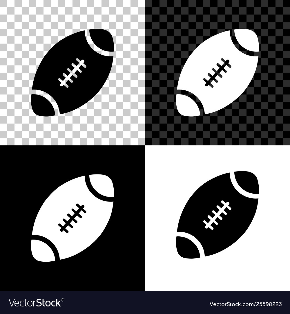 American football ball icon isolated on black