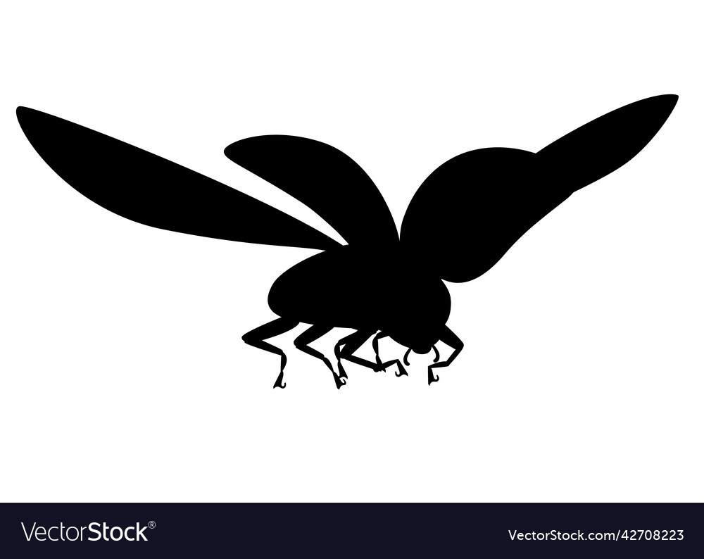 Black silhouette ladybug with open shell vector image Black silhouette ladybug with open shell
