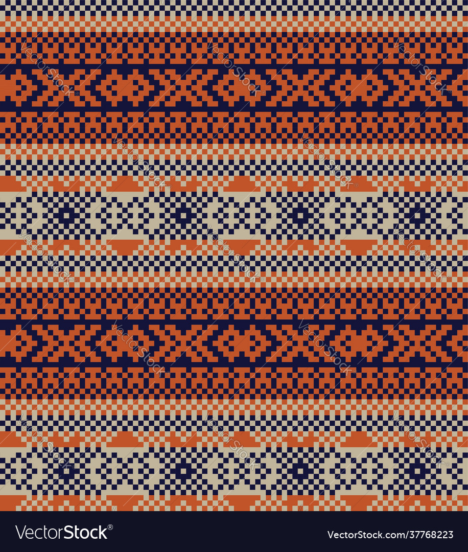 Brown christmas fair isle seamless pattern Vector Image