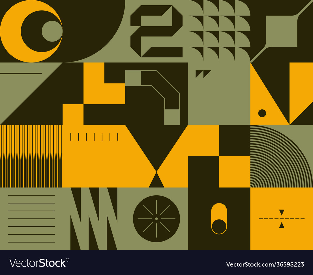 Brutalism design abstract pattern vector image Brutalism design abstract pattern