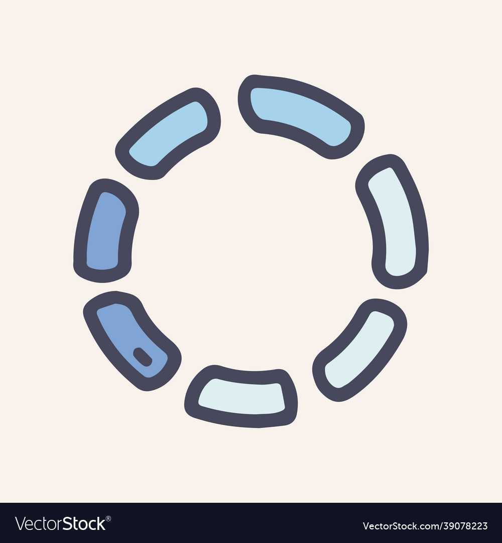 Circle loading color doodle simple icon vector image Circle loading color doodle simple icon