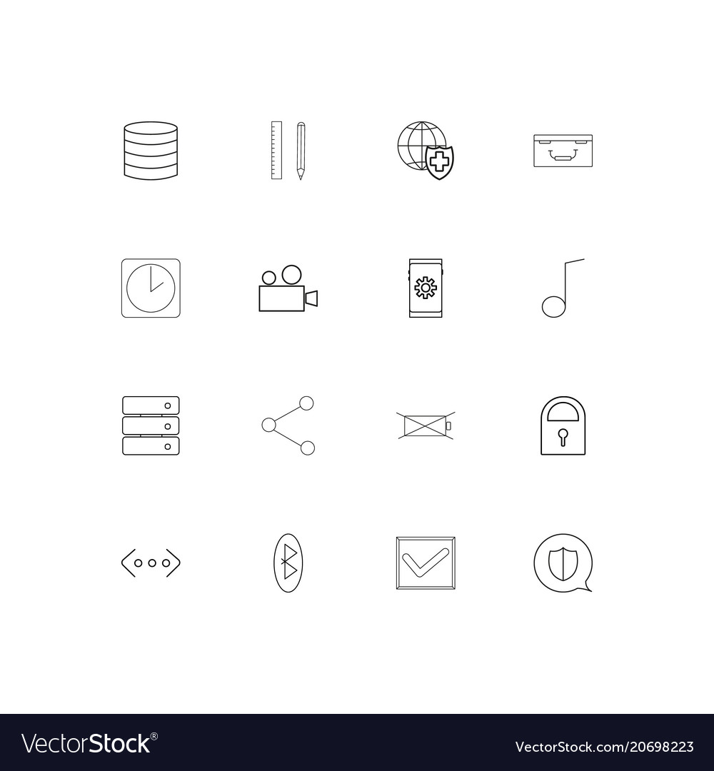Devices simple linear icons set outlined
