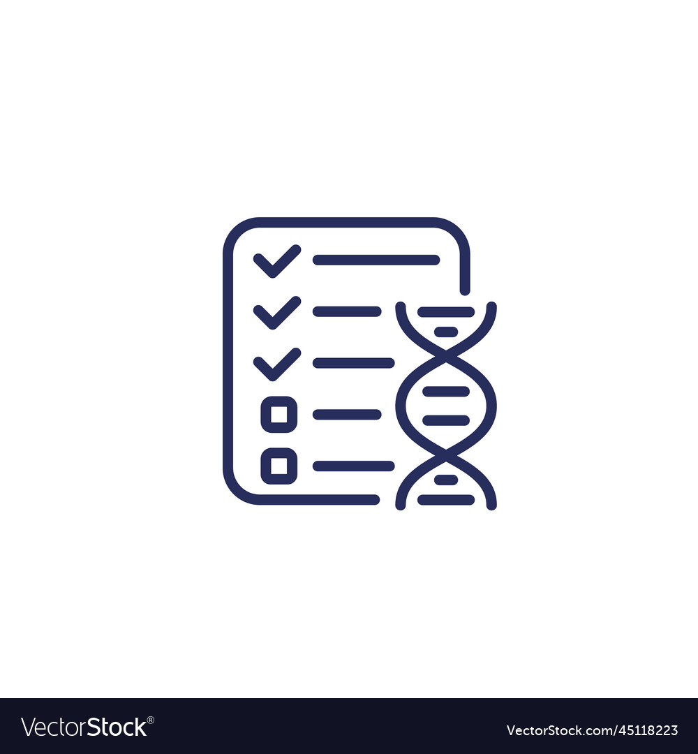 Dna test results line icon Royalty Free Vector Image