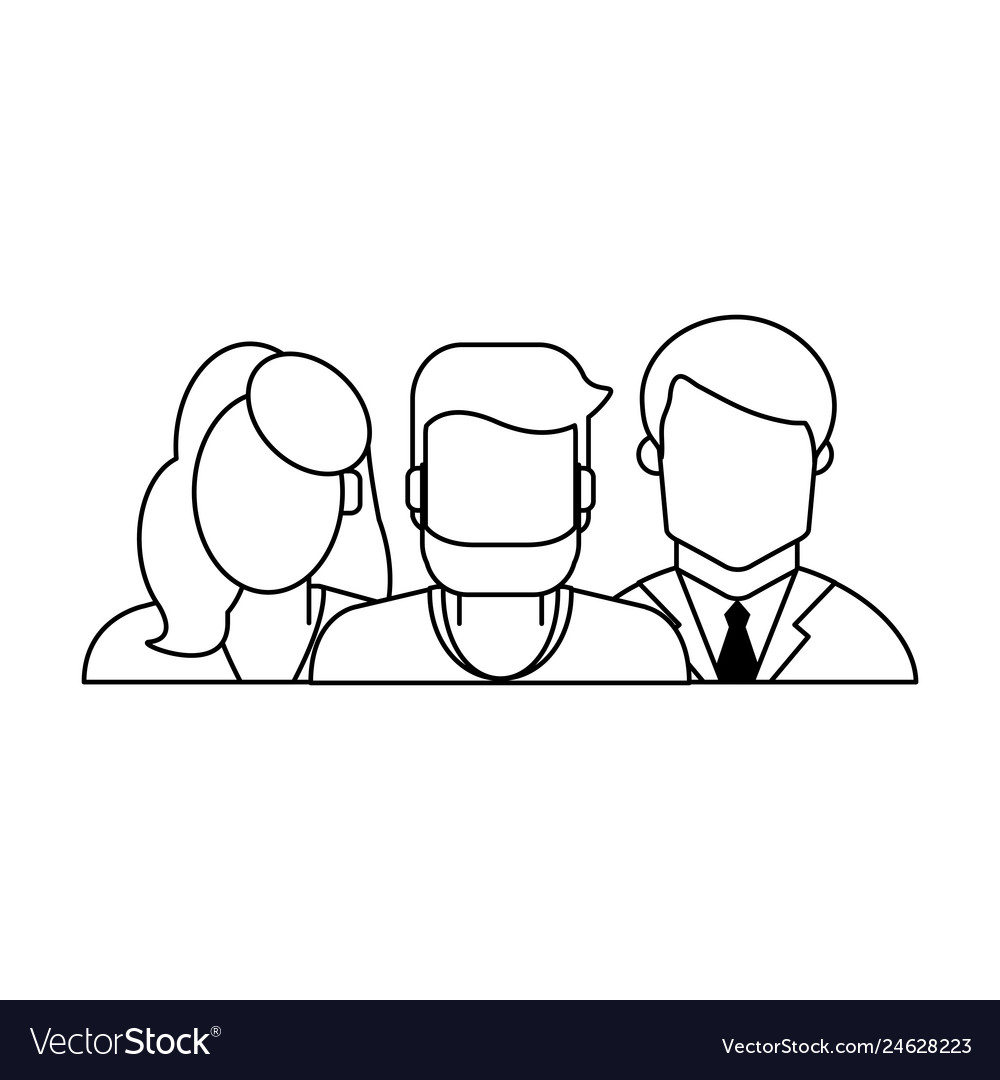 Family avatar profile in black and white Vector Image