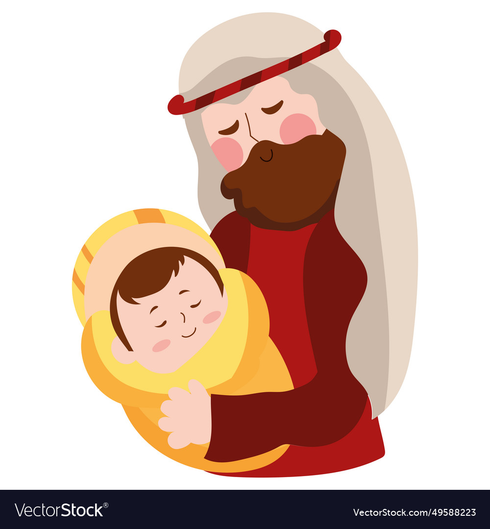 Holy family joseph and baby jesus