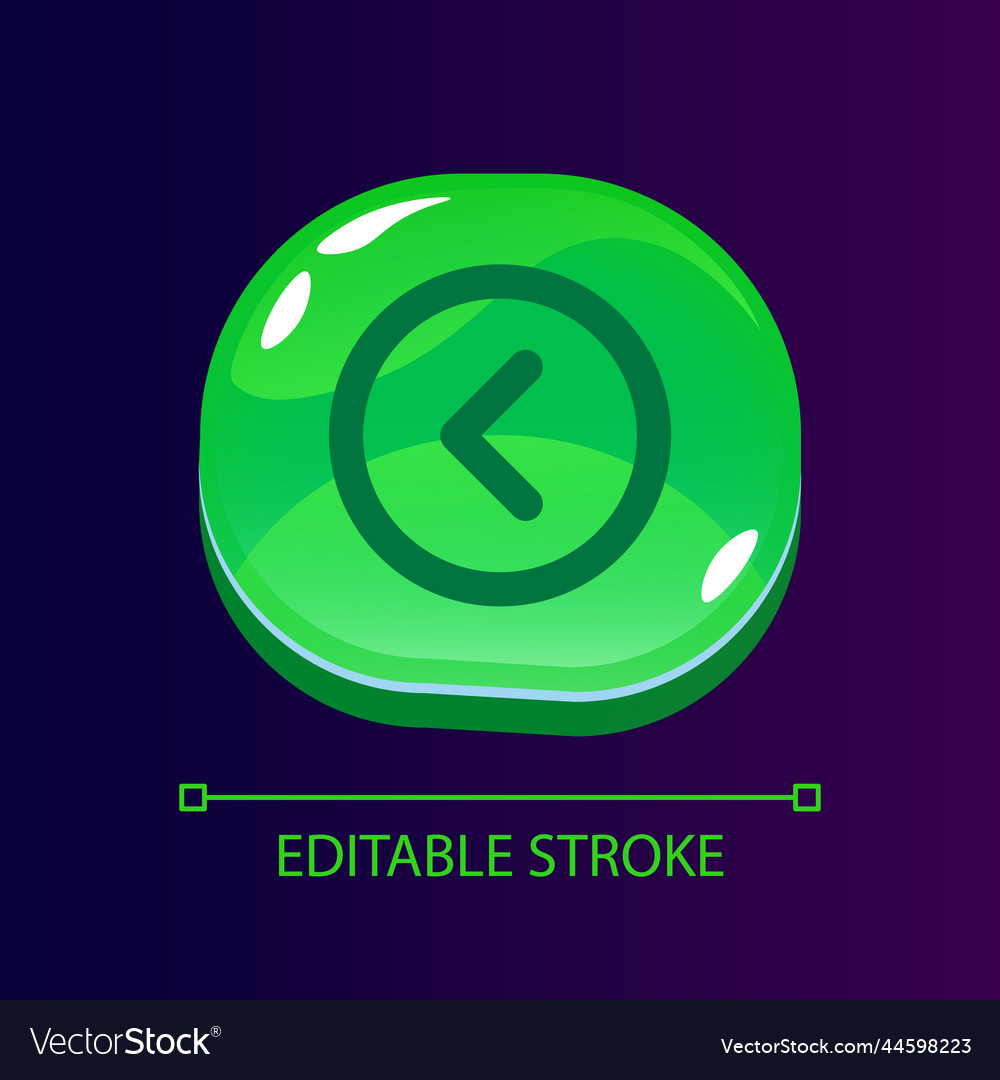 Left side pointer glossy ui button with linear vector image Left side pointer glossy ui button with linear
