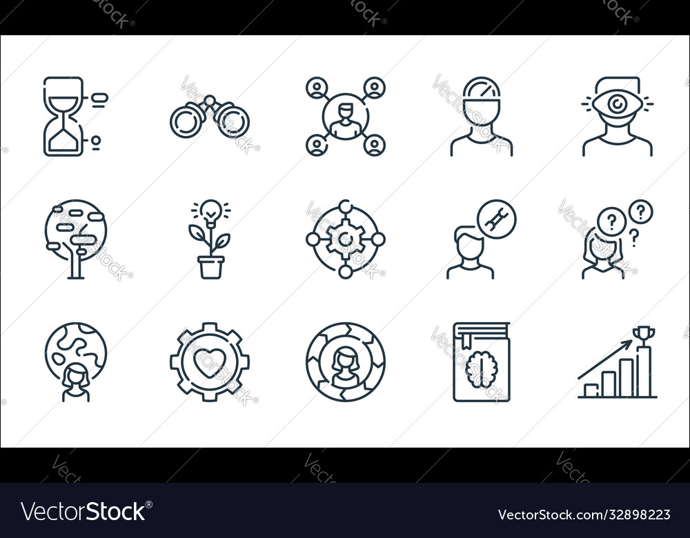 Life skills line icons linear set quality vector image Life skills line icons linear set quality