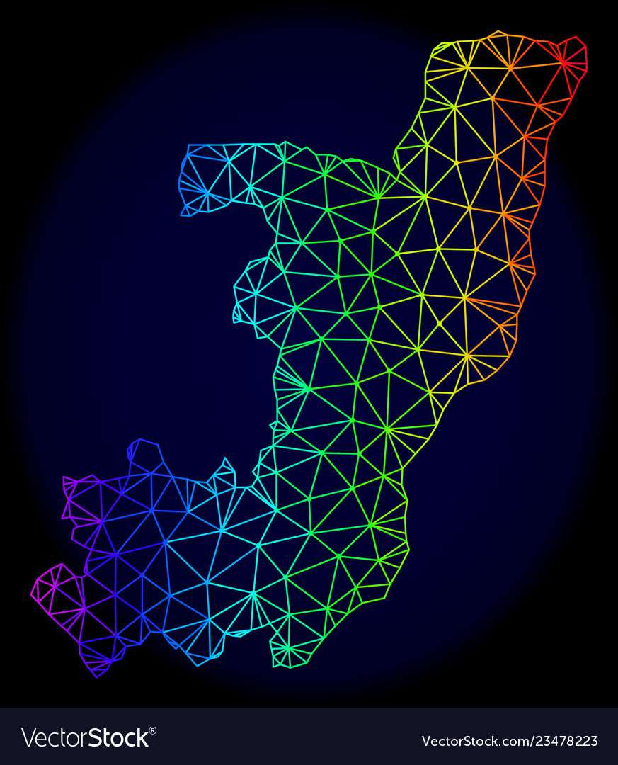 Polygonal carcass spectrum mesh map Vector Image Polygonal carcass spectrum mesh map