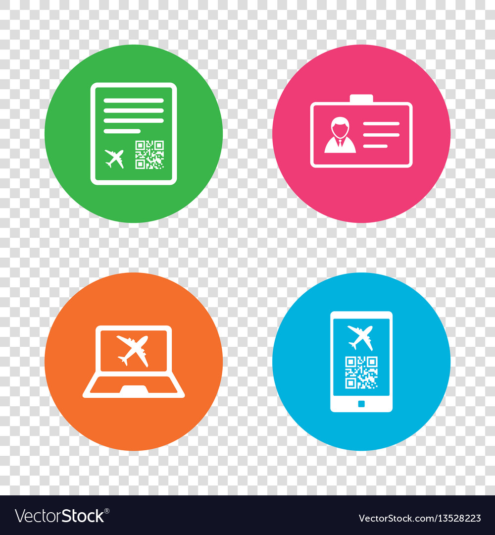 Qr scan code icon boarding pass flight sign vector image Qr scan code icon boarding pass flight sign