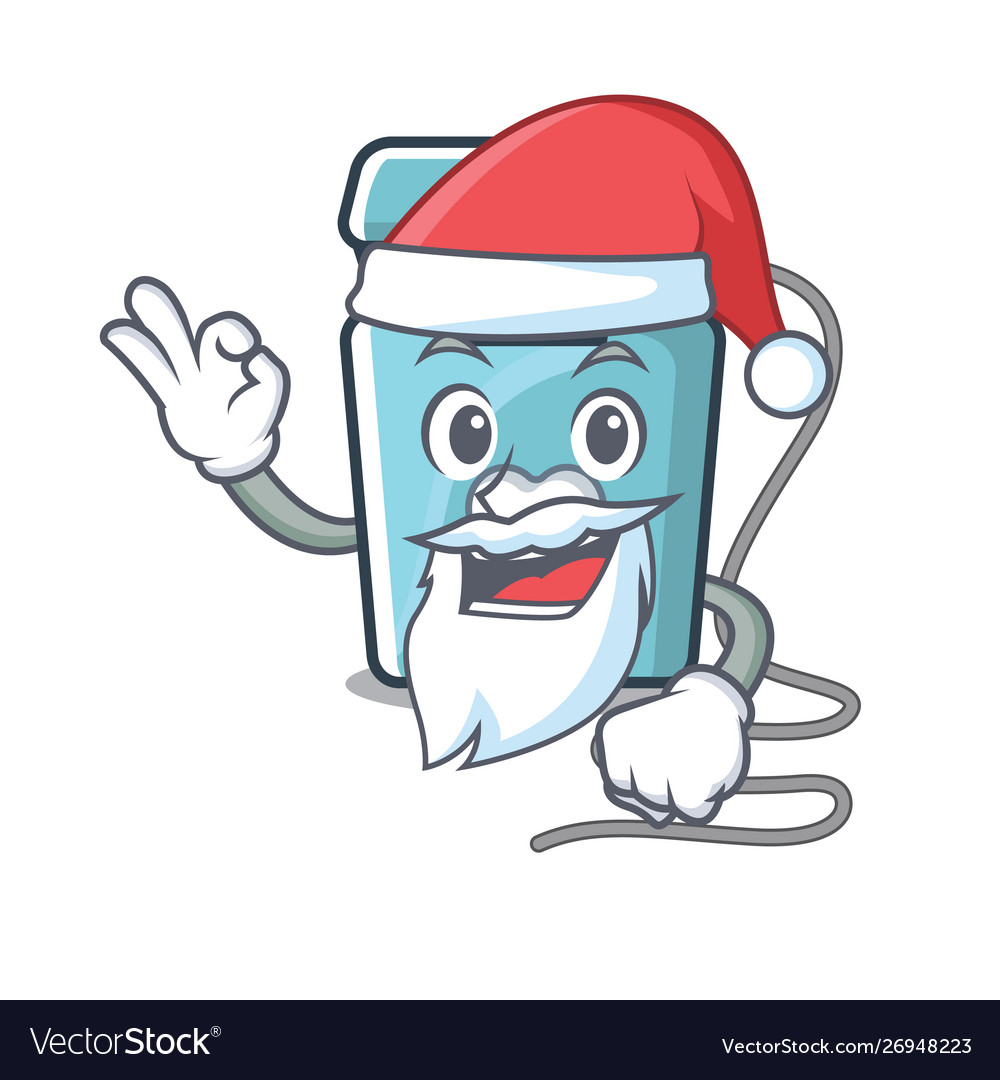 Santa toy dental floss in a cartoon