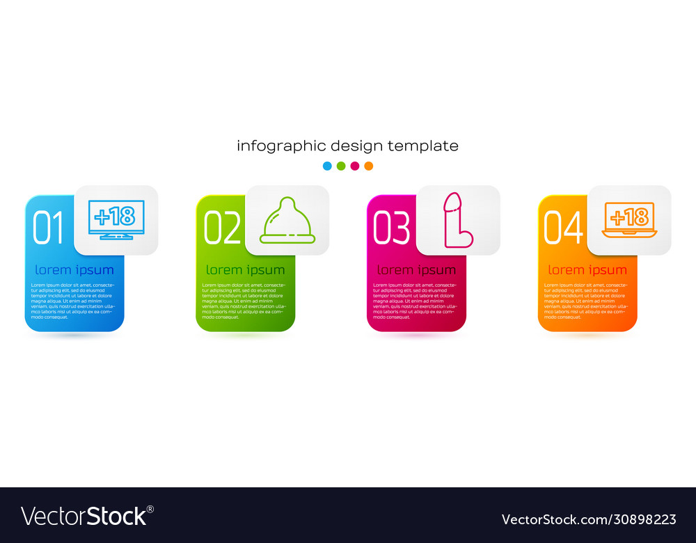 Set line monitor with 18 plus content condom vector image Set line monitor with 18 plus content condom