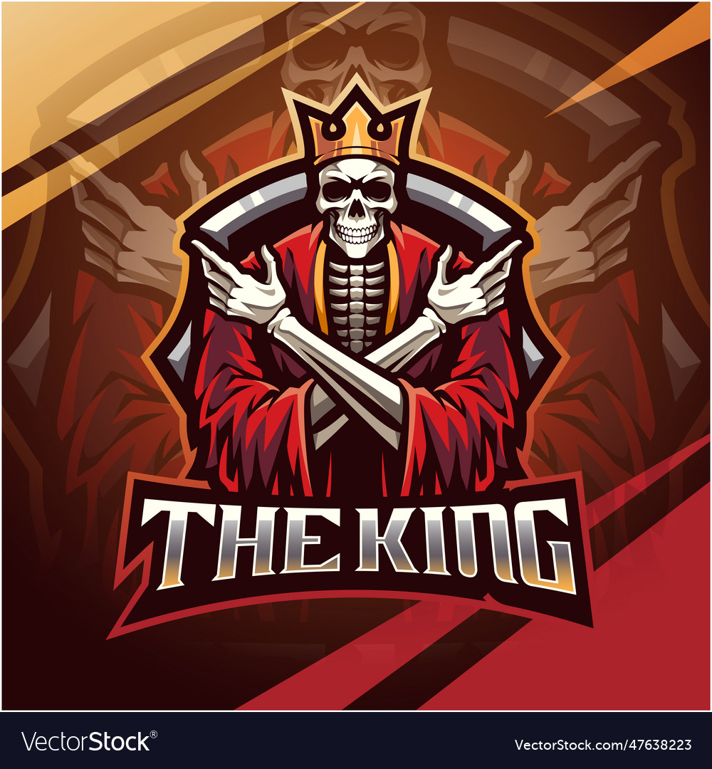 Skull king esport mascot logo Royalty Free Vector Image