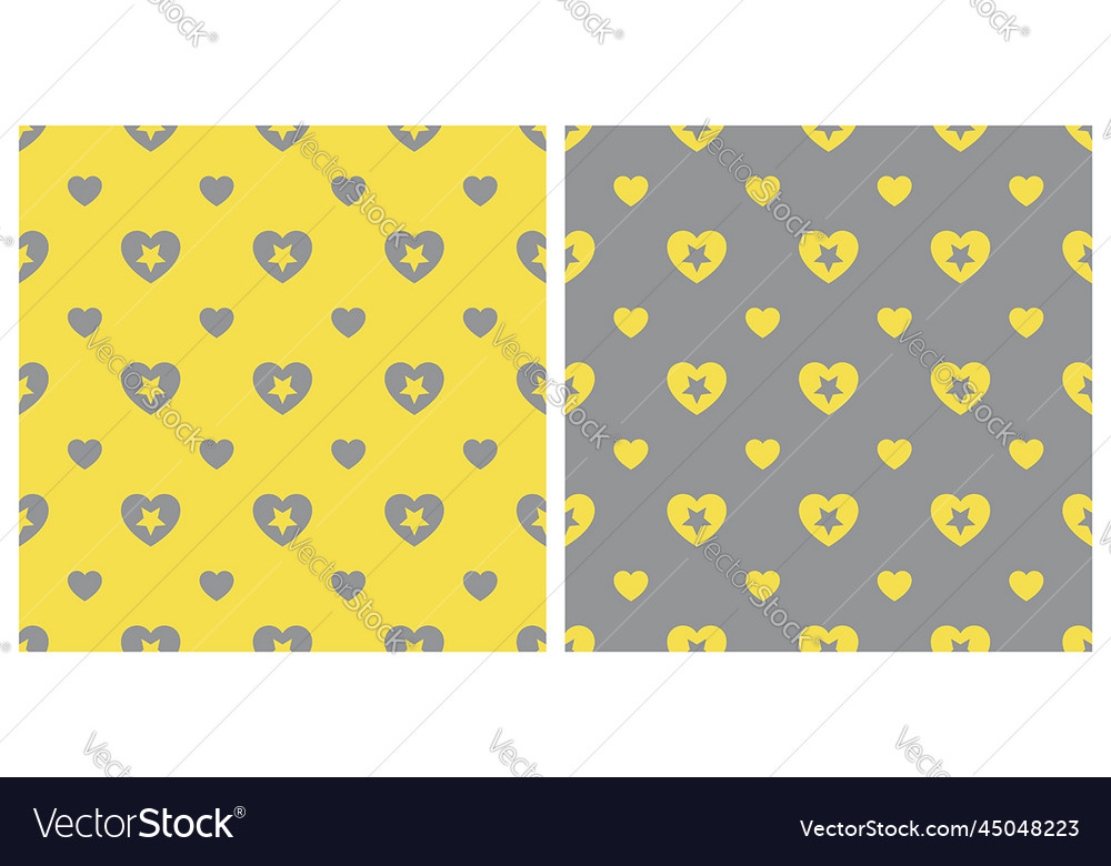 Star heart shape pattern seamless background vector image Star heart shape pattern seamless background
