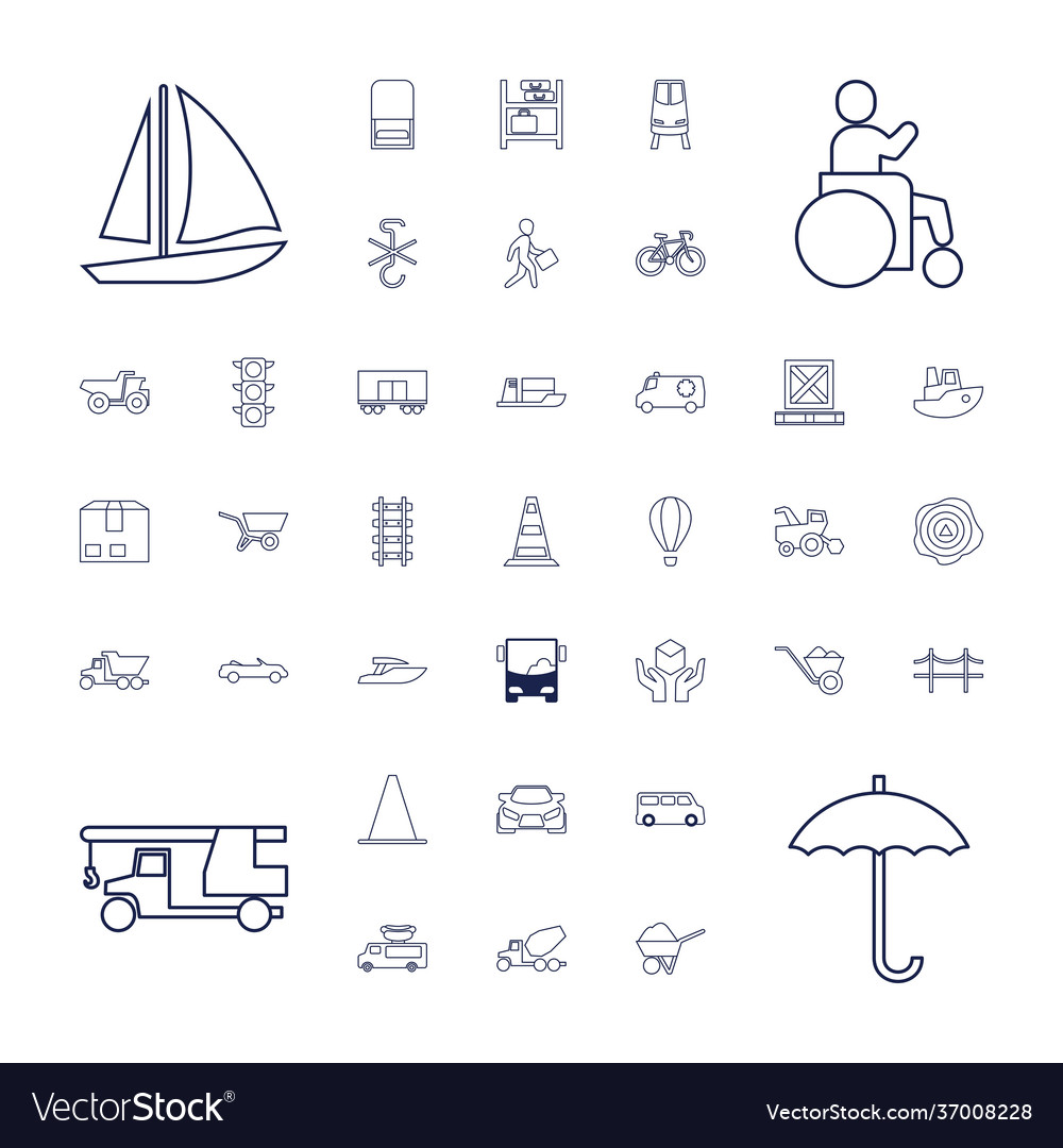 37 transportation icons Royalty Free Vector Image