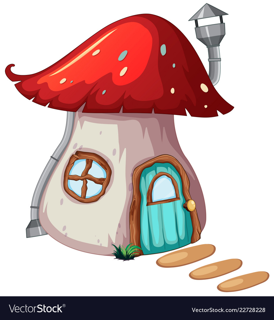 A design of mushroom magic house Royalty Free Vector Image