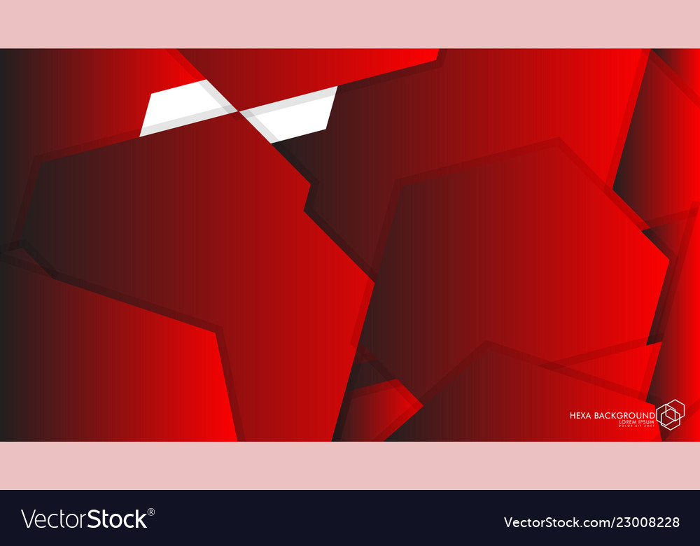 Abstract background hexagon red light and shadow vector image Abstract background hexagon red light and shadow