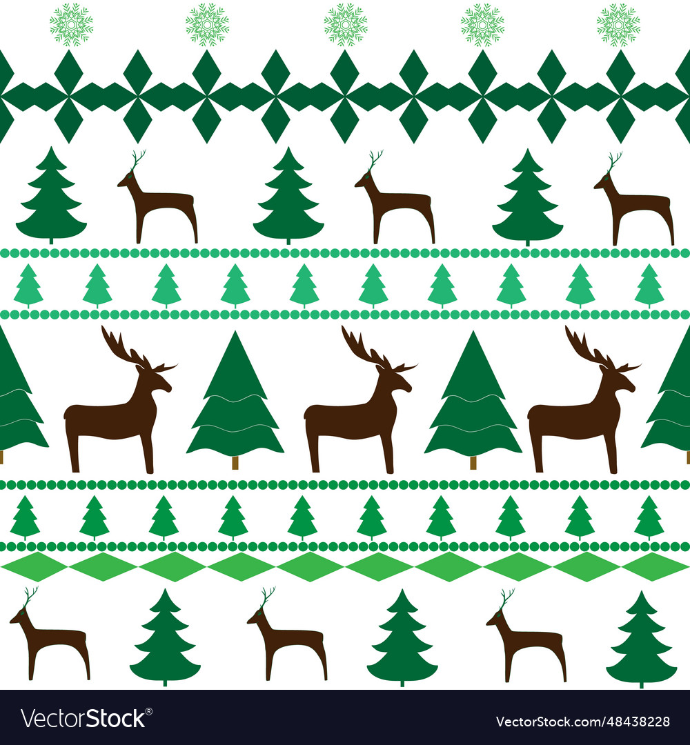 Brown deer on light horizontal seamless pattern