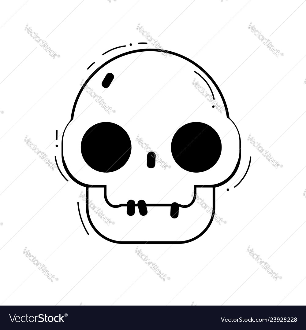 Cute skull isolated on white