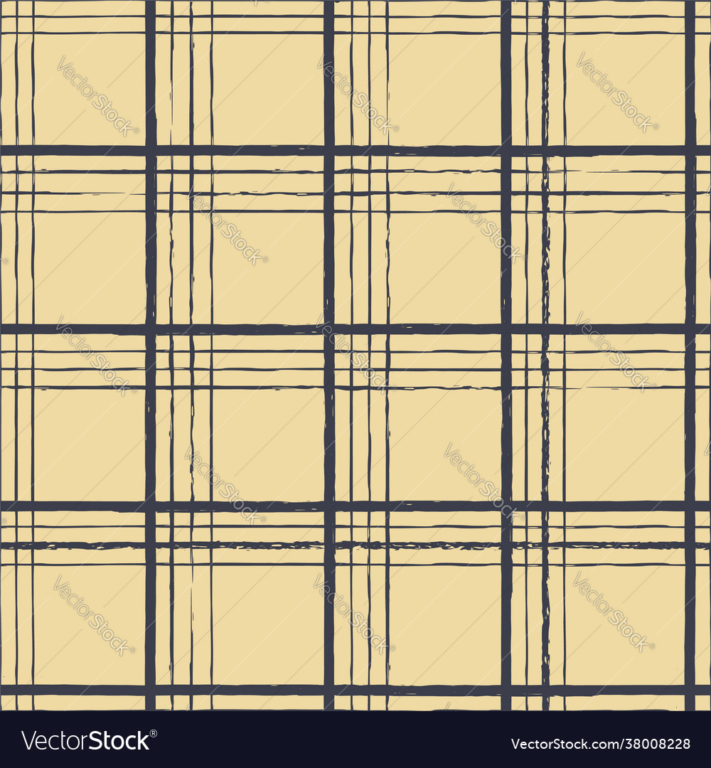 Dark lines check yellow seamless pattern vector image Dark lines check yellow seamless pattern